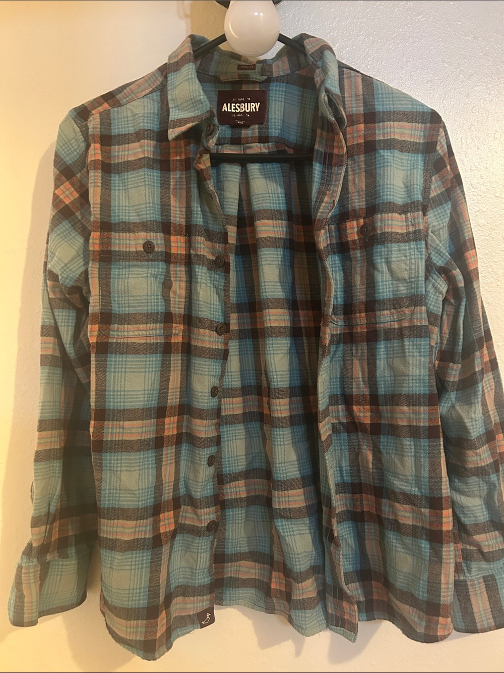 Men's Teal Plaid Button-Up Shirt